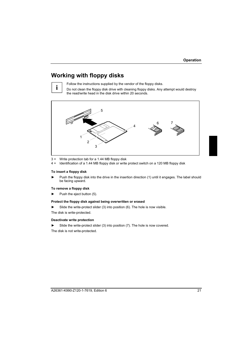 Working with floppy disks | FUJITSU Siemens CELCIUS M/V/R User Manual | Page 29 / 92
