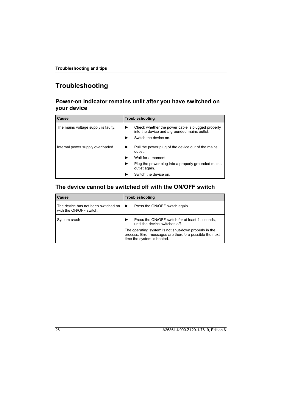 Troubleshooting | FUJITSU Siemens CELCIUS M/V/R User Manual | Page 34 / 92