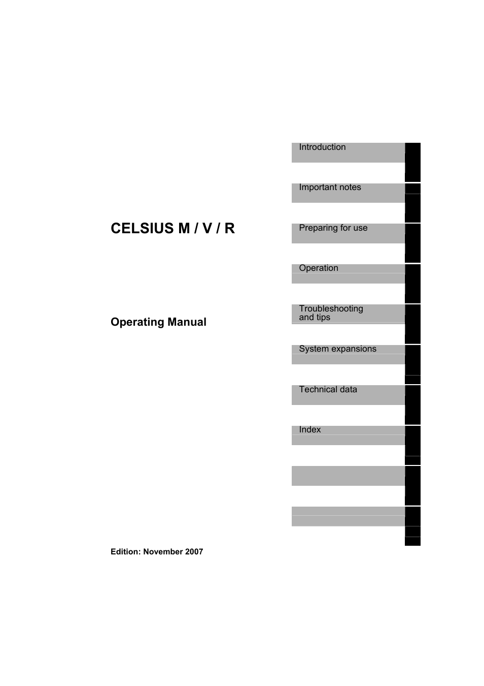 Celsius m / v / r, Operating manual | FUJITSU Siemens CELCIUS M/V/R User Manual | Page 5 / 92