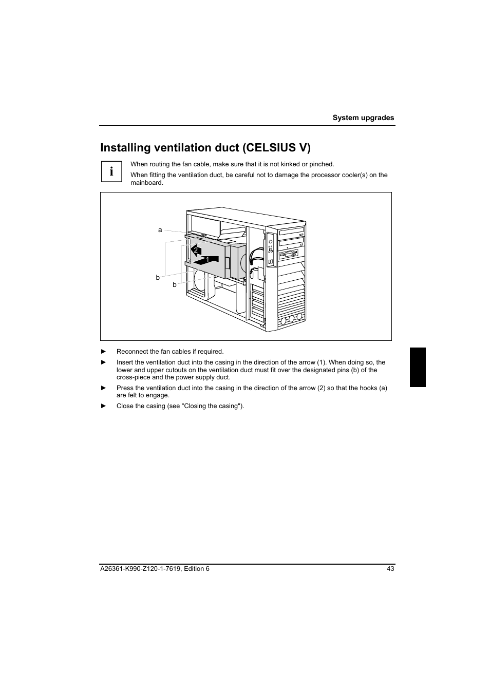 Installing ventilation duct (celsius v) | FUJITSU Siemens CELCIUS M/V/R User Manual | Page 51 / 92