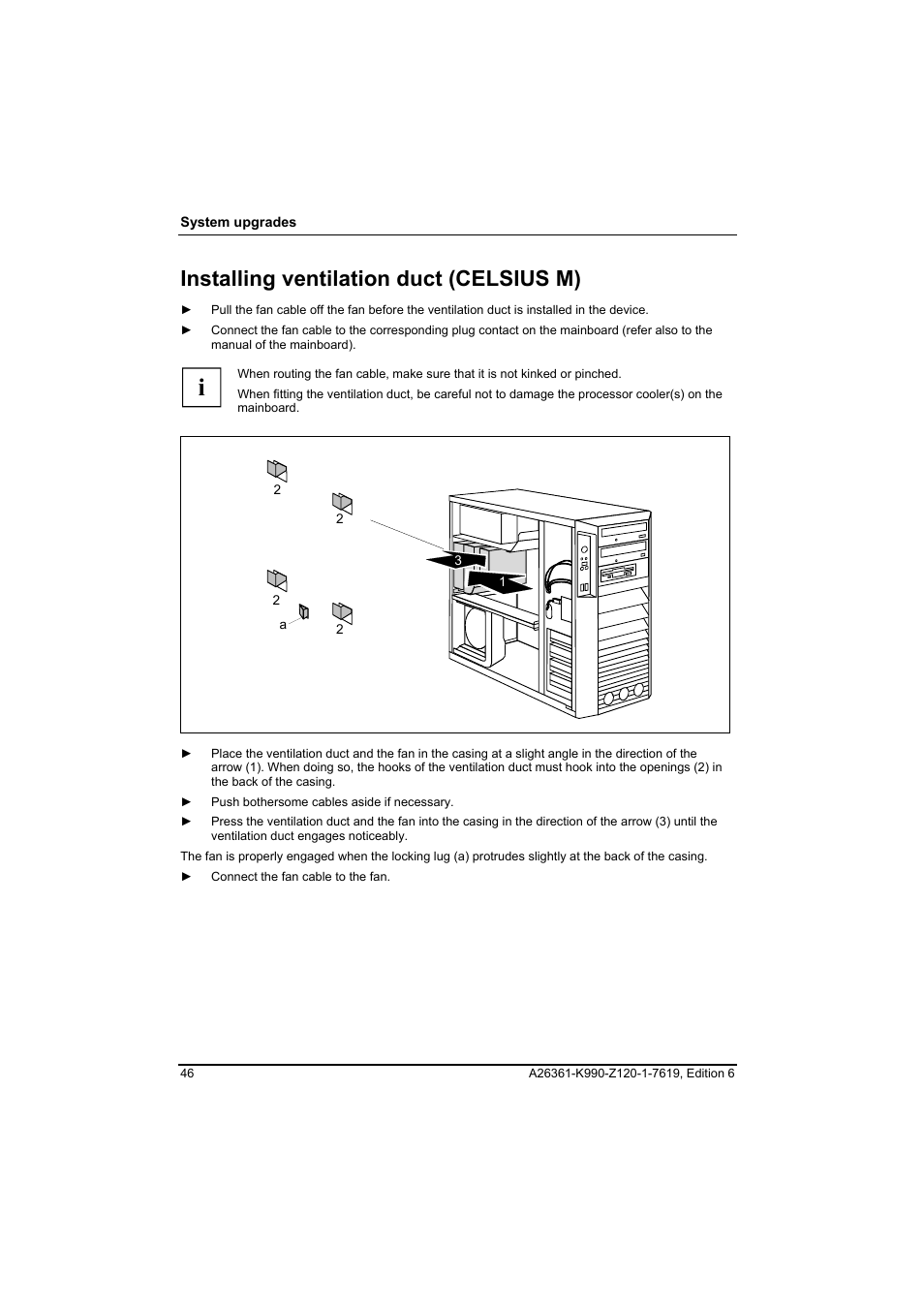 Installing ventilation duct (celsius m) | FUJITSU Siemens CELCIUS M/V/R User Manual | Page 54 / 92