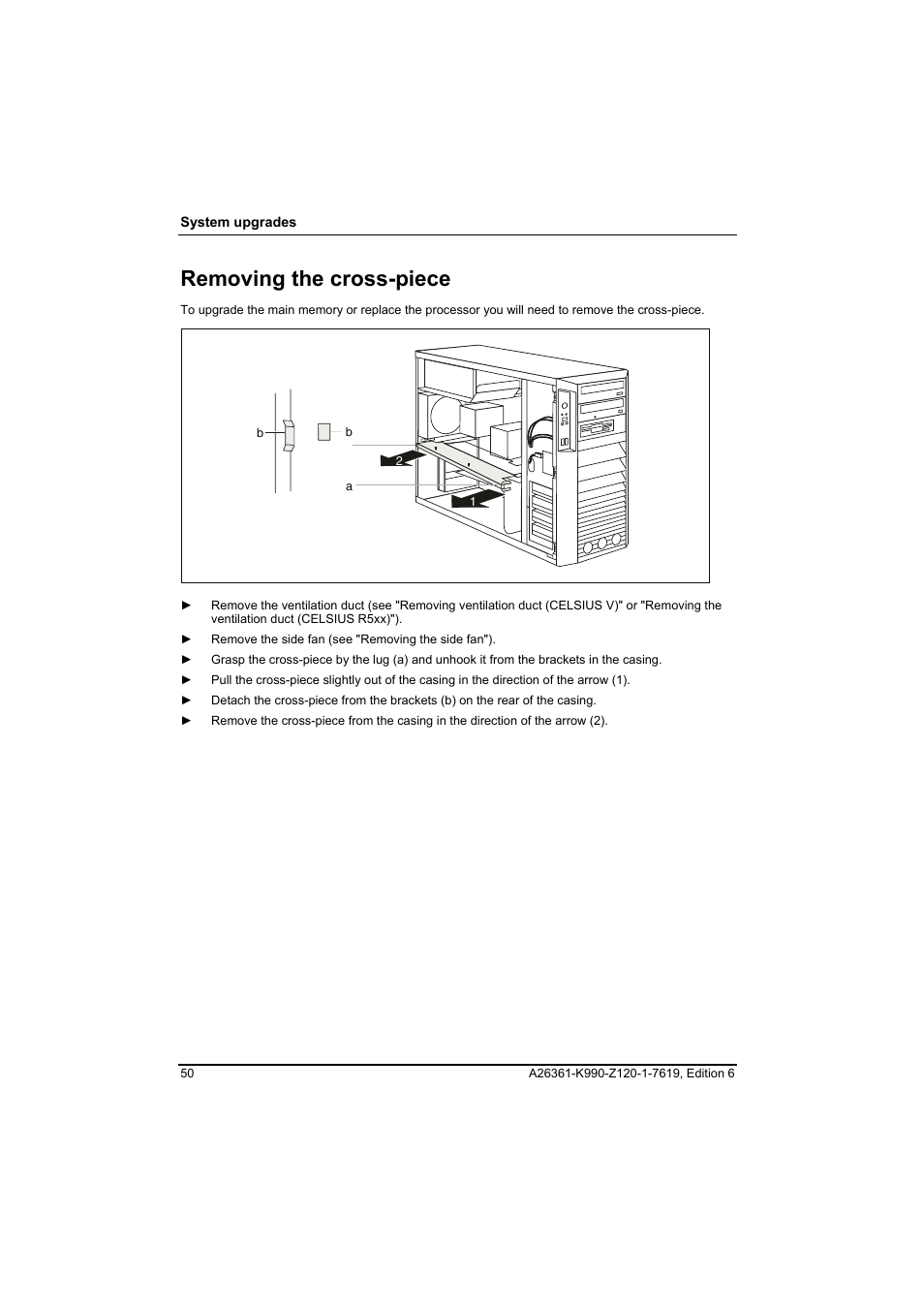 Removing the cross-piece | FUJITSU Siemens CELCIUS M/V/R User Manual | Page 58 / 92