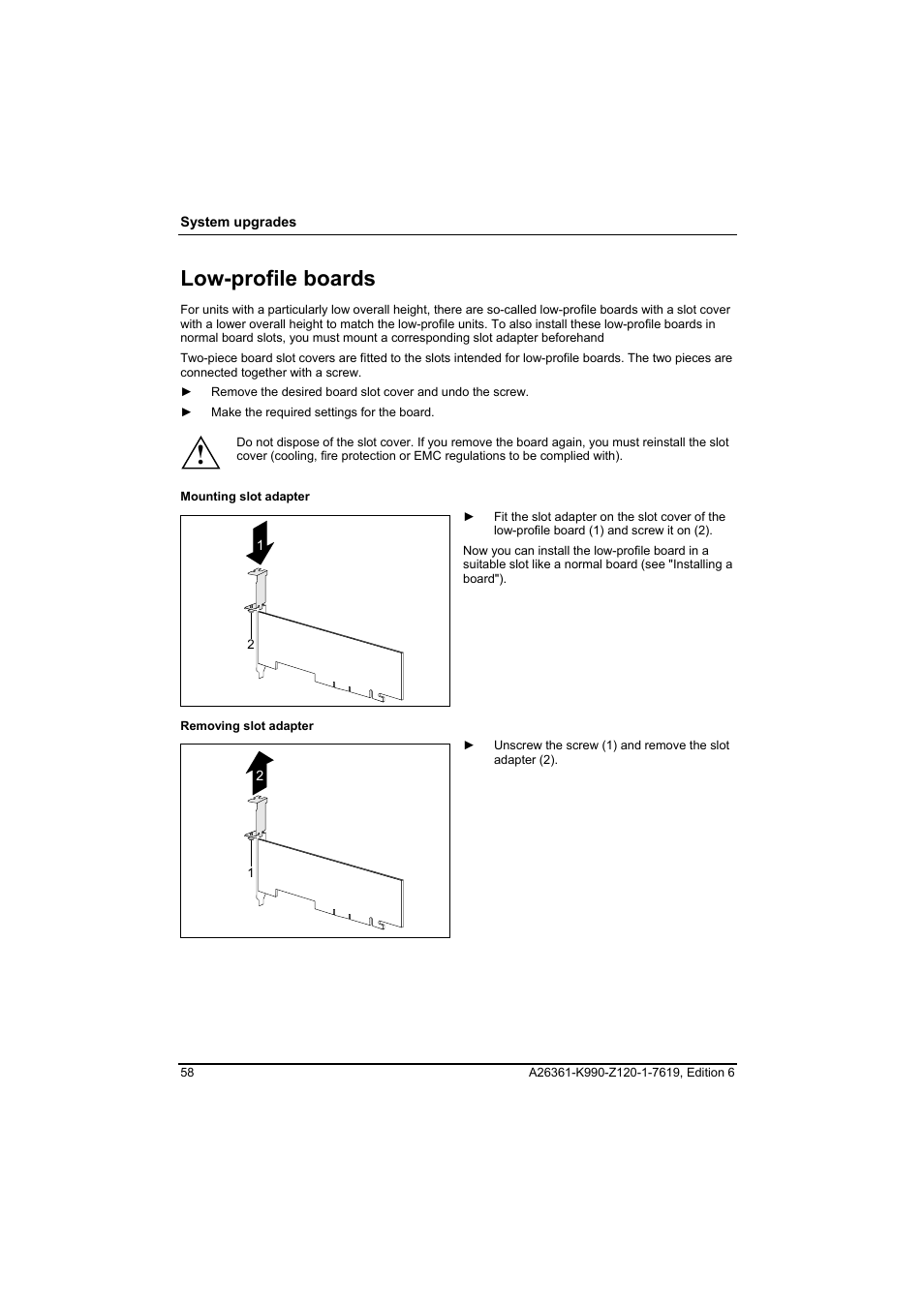 Low-profile boards | FUJITSU Siemens CELCIUS M/V/R User Manual | Page 66 / 92