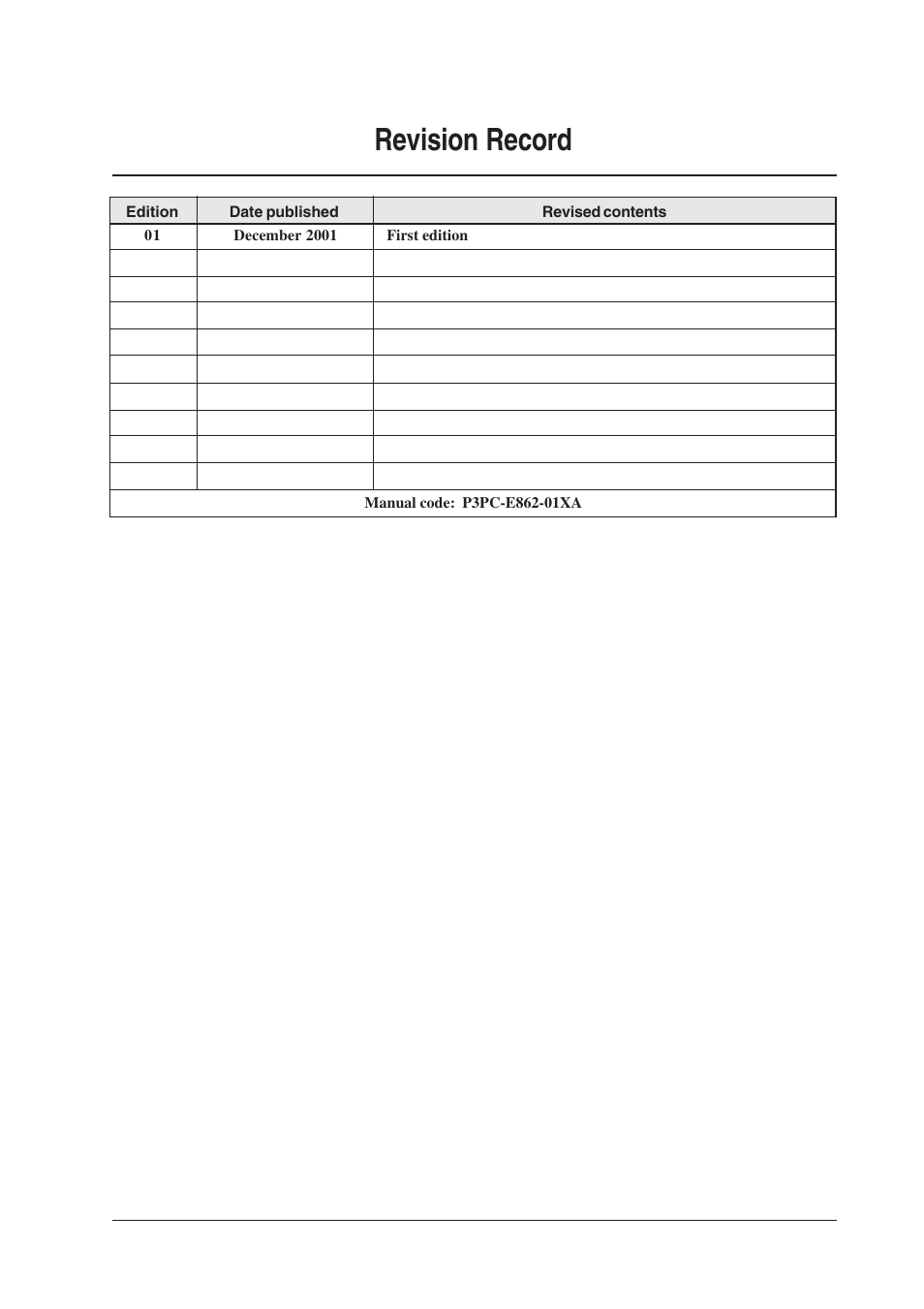 Revision record | FUJITSU fi-434PR User Manual | Page 2 / 44