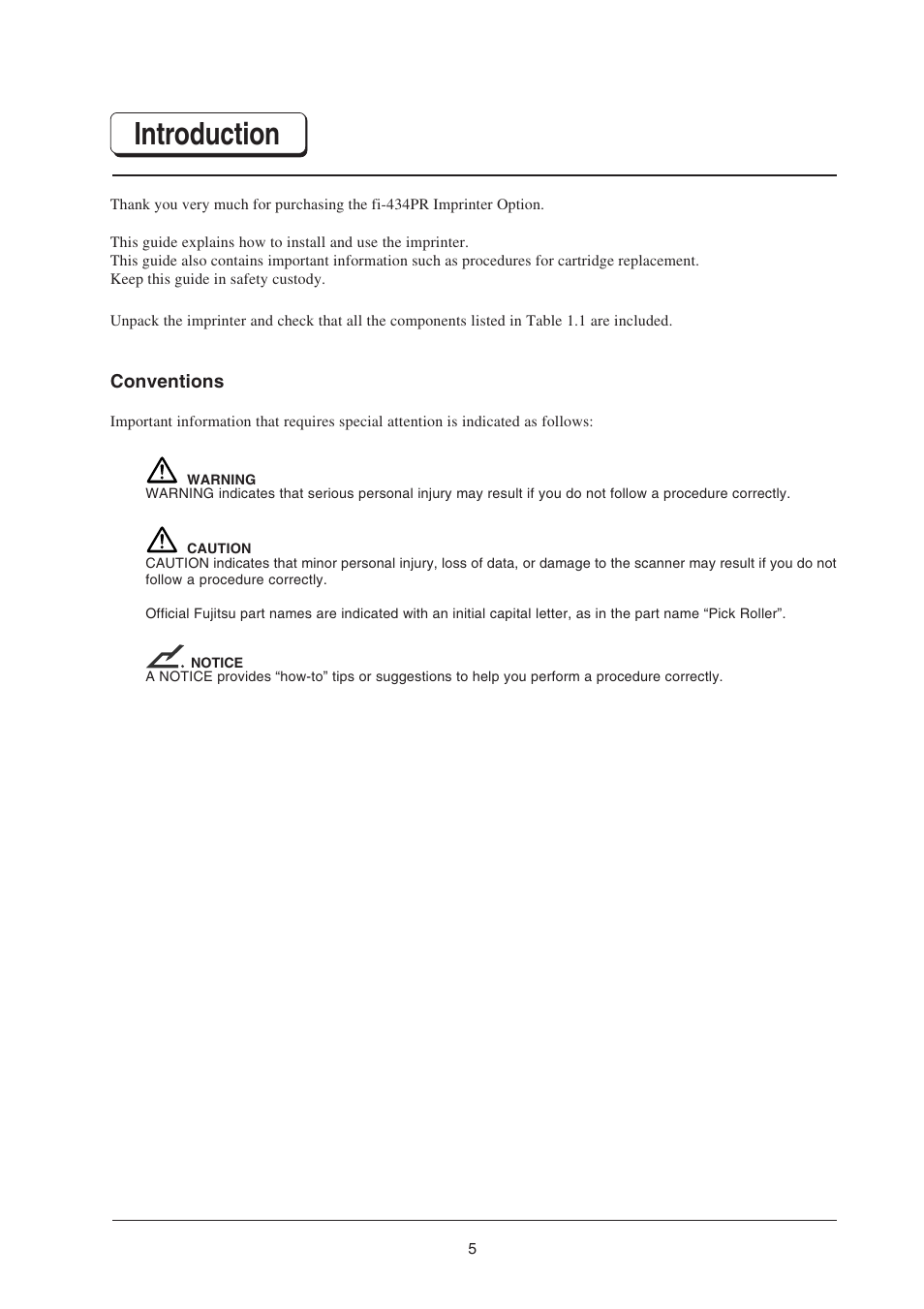 Introduction | FUJITSU fi-434PR User Manual | Page 7 / 44