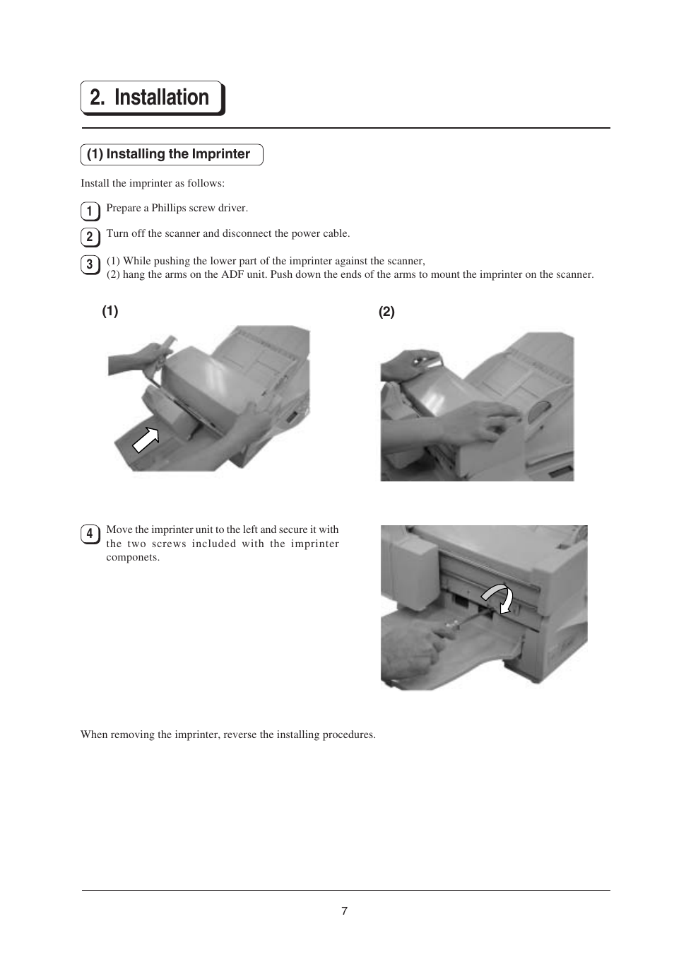 Installation | FUJITSU fi-434PR User Manual | Page 9 / 44