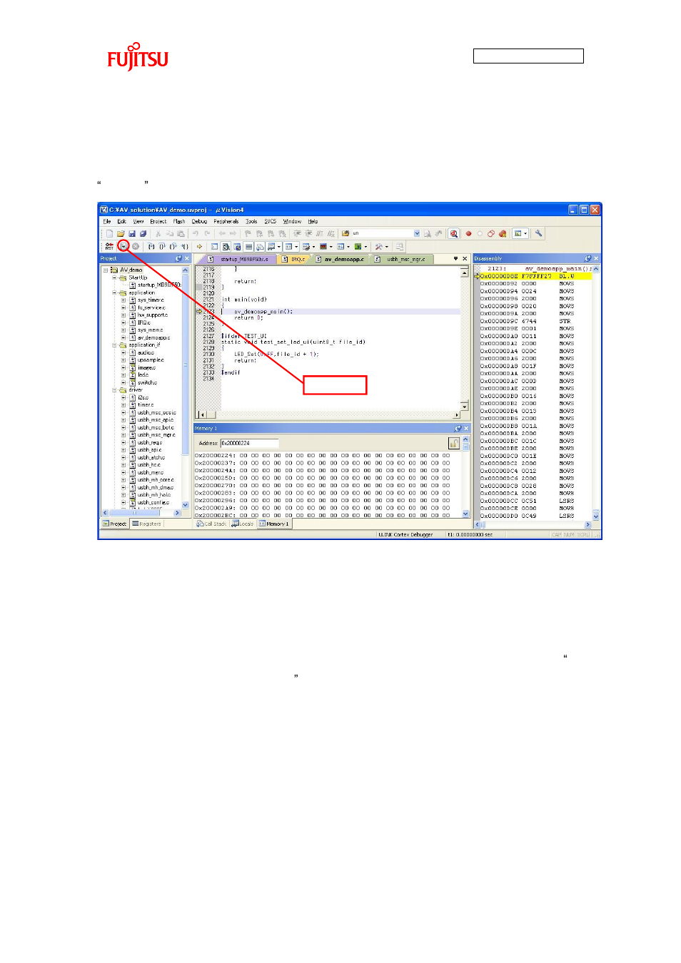 3 program execution using debugger, 2 standalone program execution, Program execution using debugger | Standalone program execution | FUJITSU FMB AN706 User Manual | Page 19 / 99