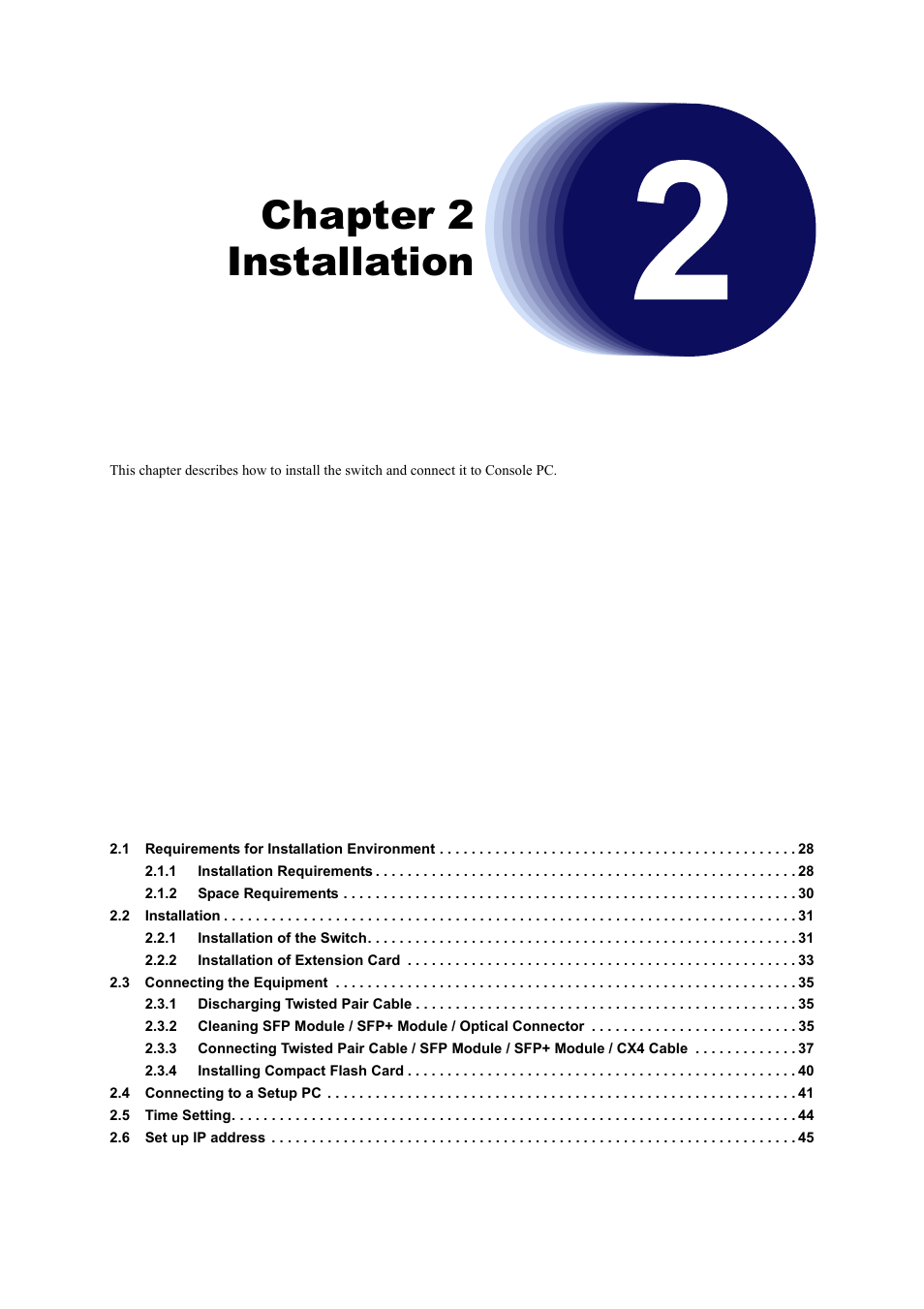 Chapter 2 installation, Chapter 2, Installation | FUJITSU XG0224 User Manual | Page 27 / 47