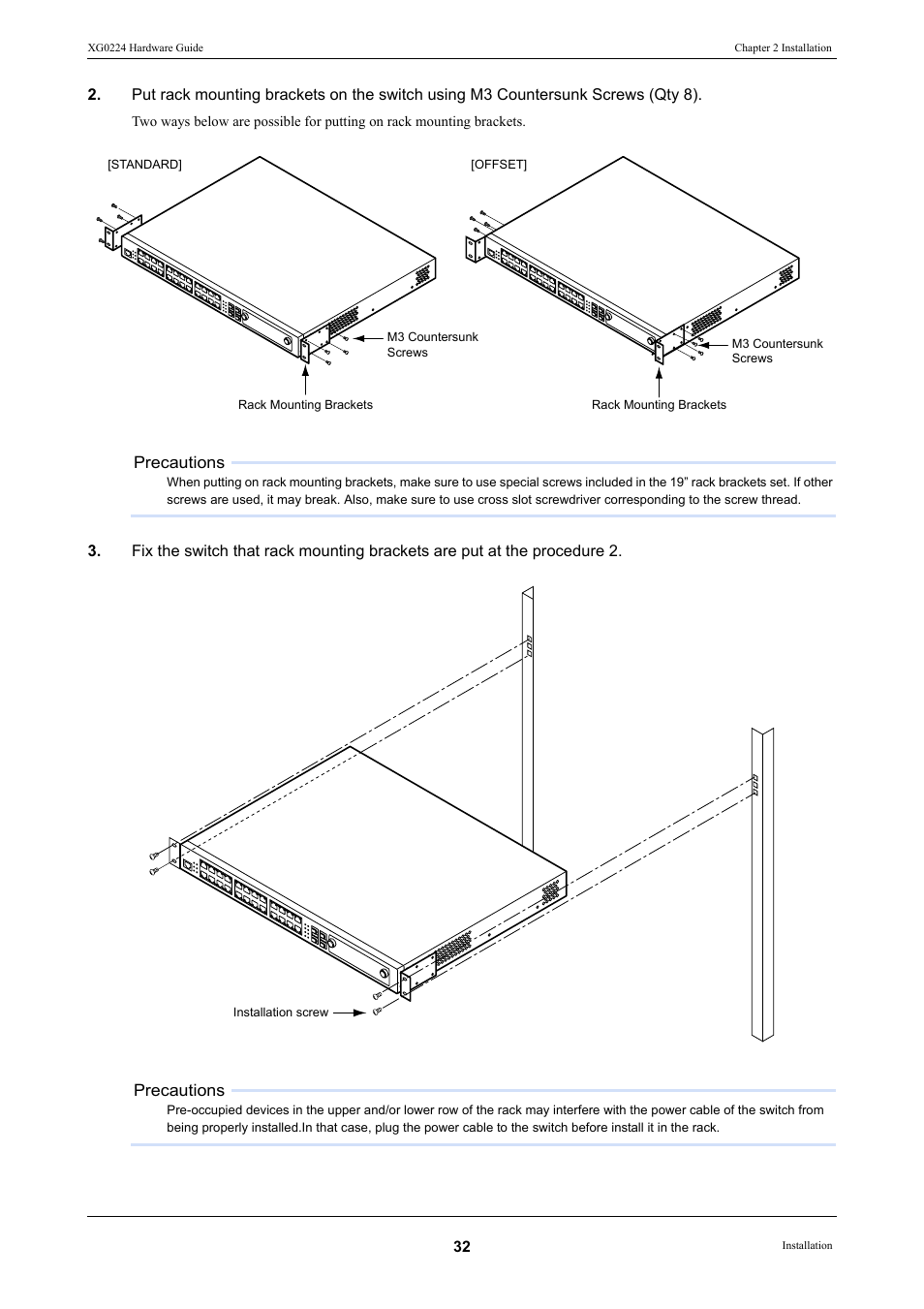 Precautions | FUJITSU XG0224 User Manual | Page 32 / 47