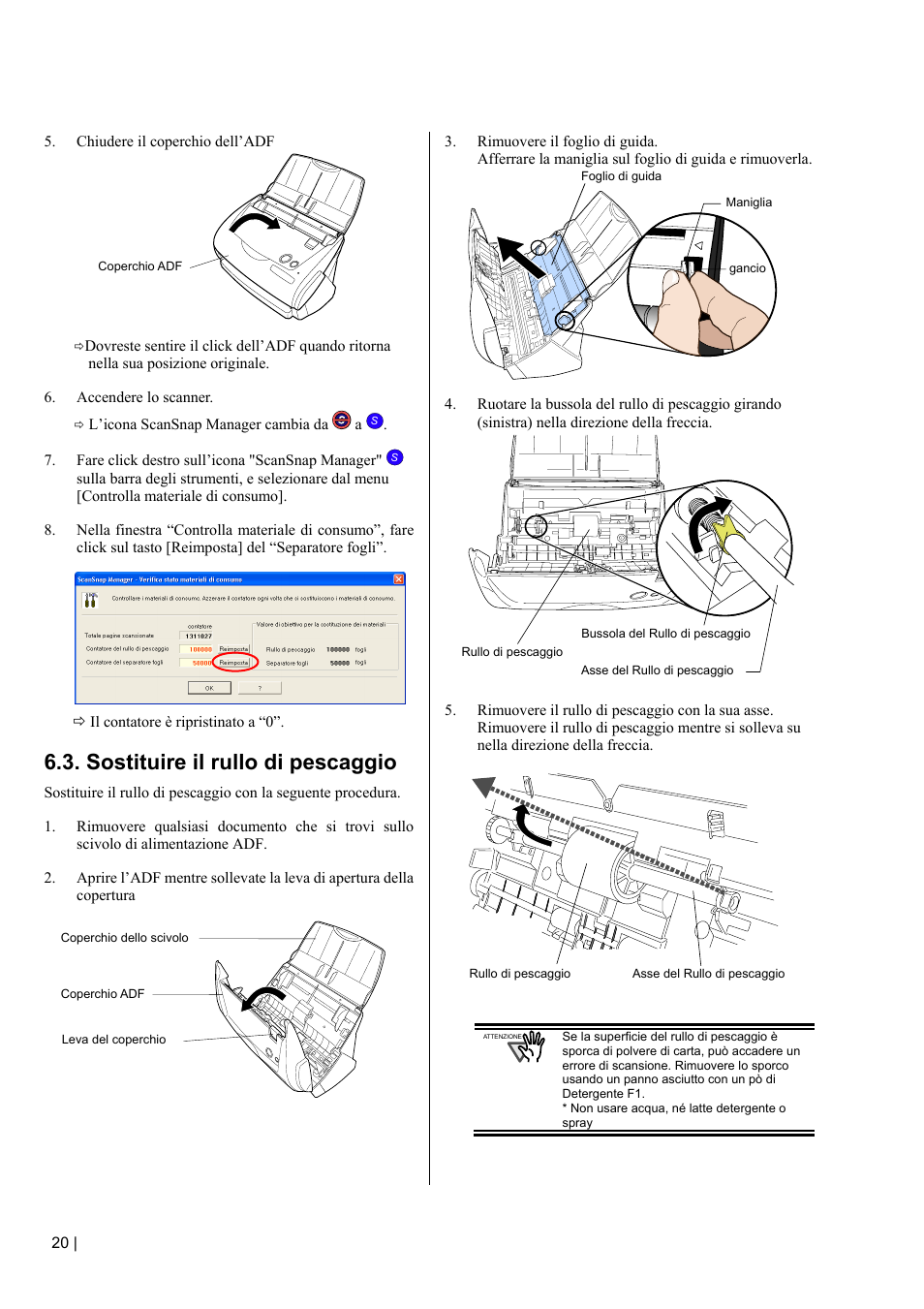 Sostituire il rullo di pescaggio | FUJITSU fi-5110EOX2 User Manual | Page 100 / 130