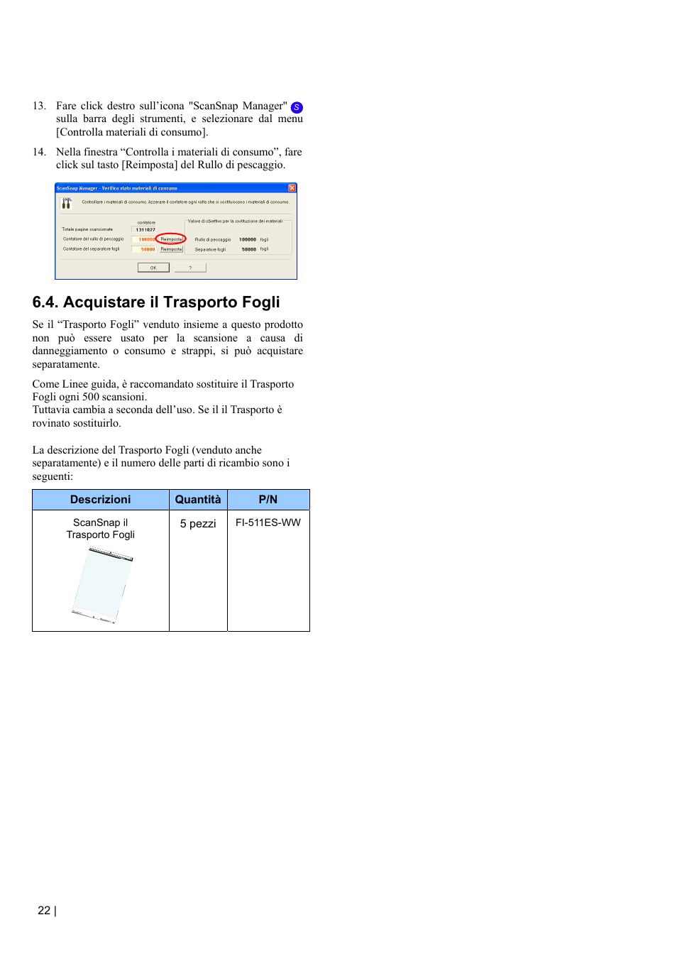 Acquistare il trasporto fogli | FUJITSU fi-5110EOX2 User Manual | Page 102 / 130