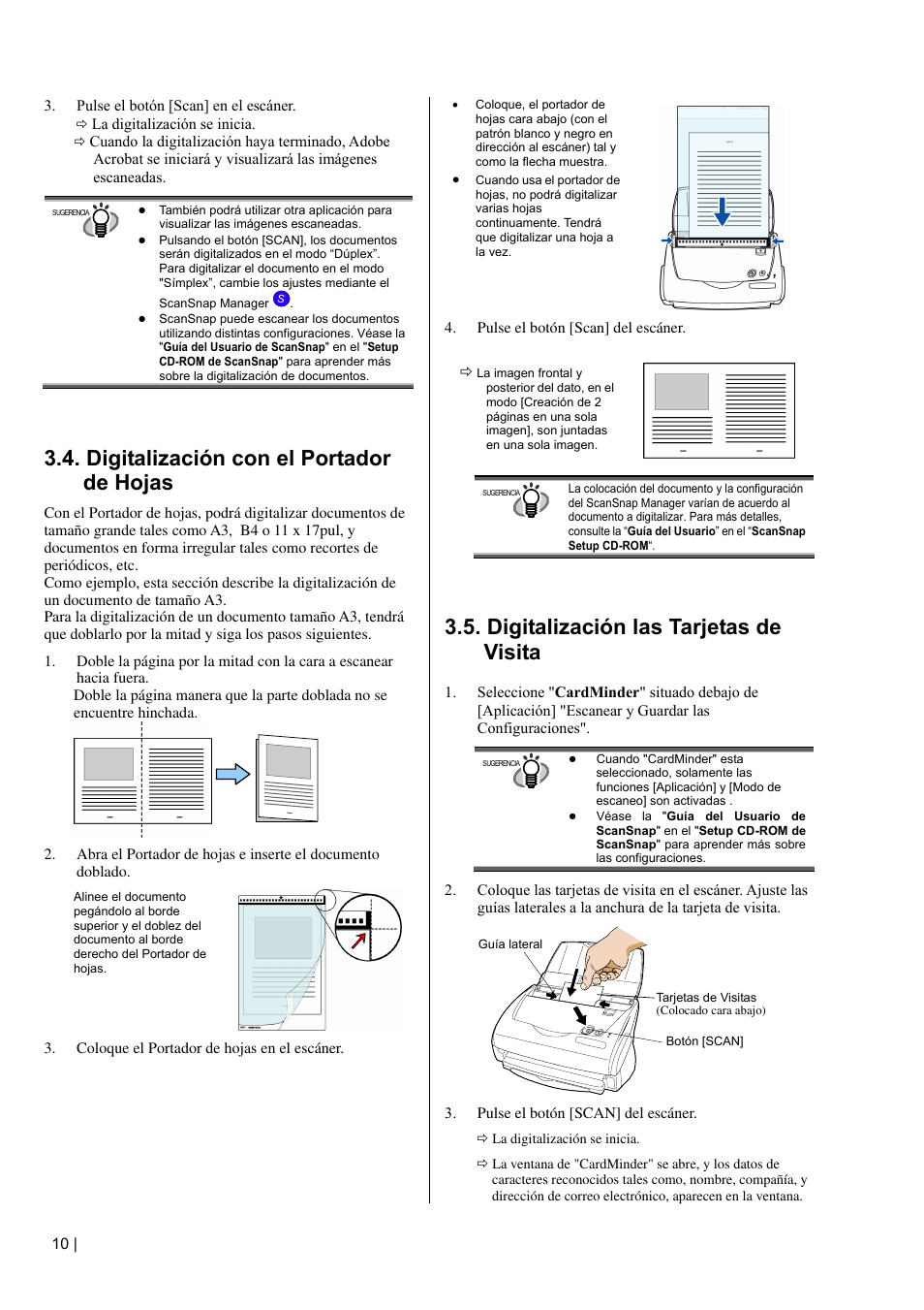 Digitalización con el portador de hojas, Digitalización las tarjetas de visita | FUJITSU fi-5110EOX2 User Manual | Page 114 / 130