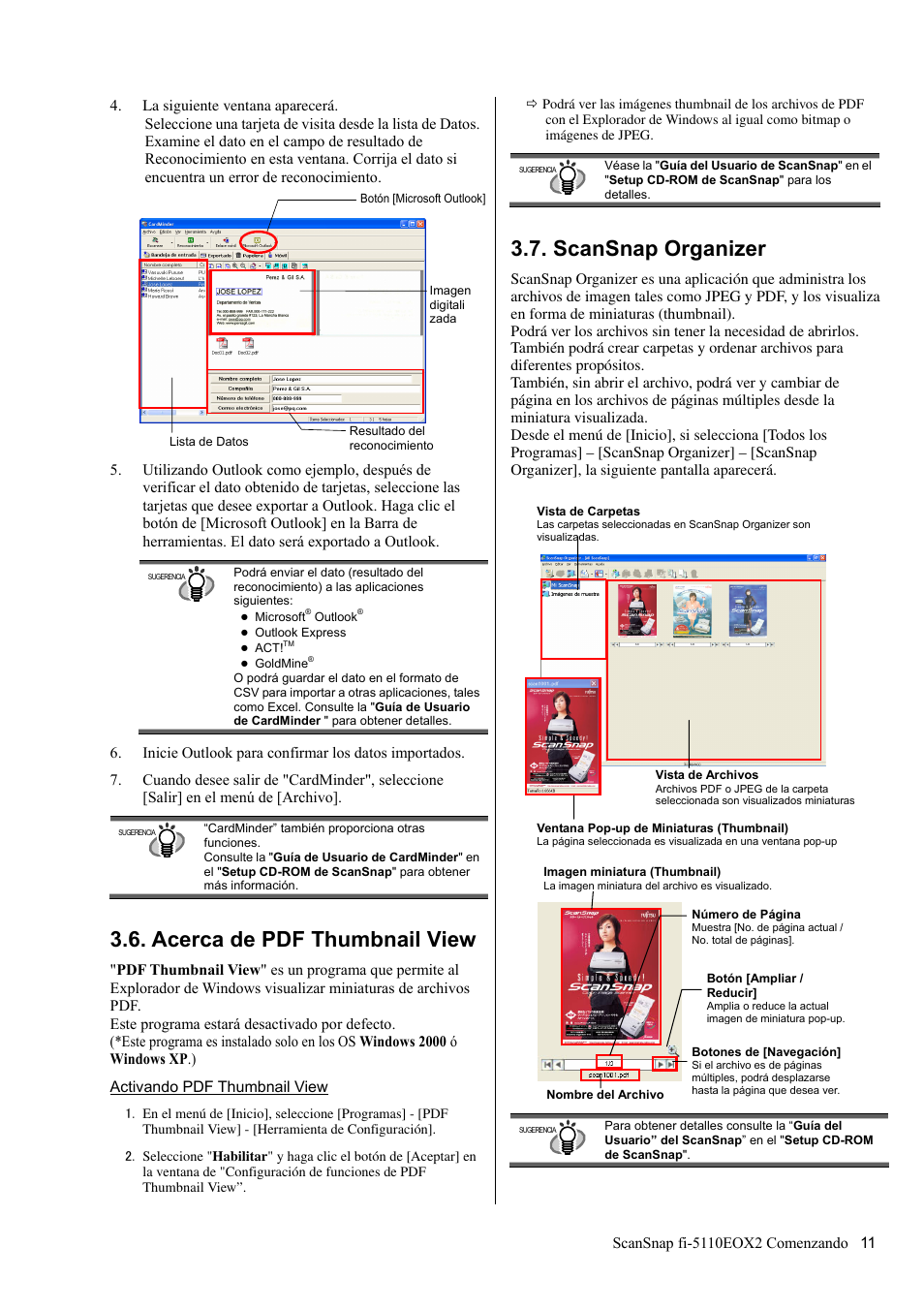 Acerca de pdf thumbnail view, Scansnap organizer | FUJITSU fi-5110EOX2 User Manual | Page 115 / 130