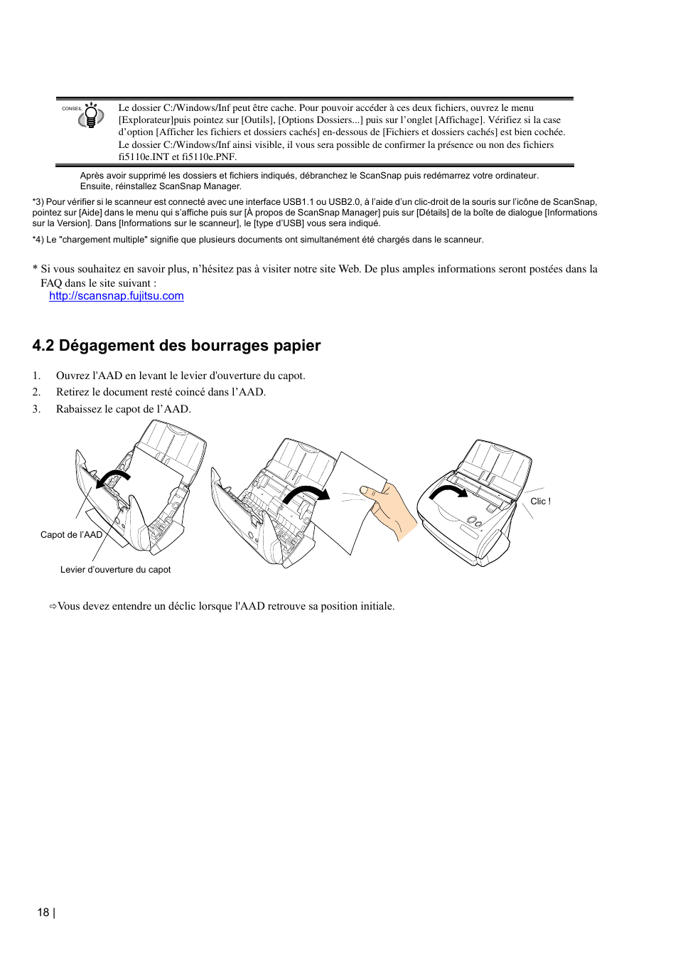 2 dégagement des bourrages papier | FUJITSU fi-5110EOX2 User Manual | Page 46 / 130