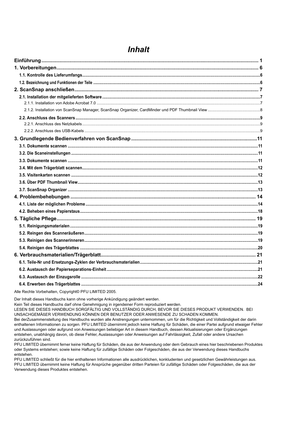 Inhalt | FUJITSU fi-5110EOX2 User Manual | Page 54 / 130