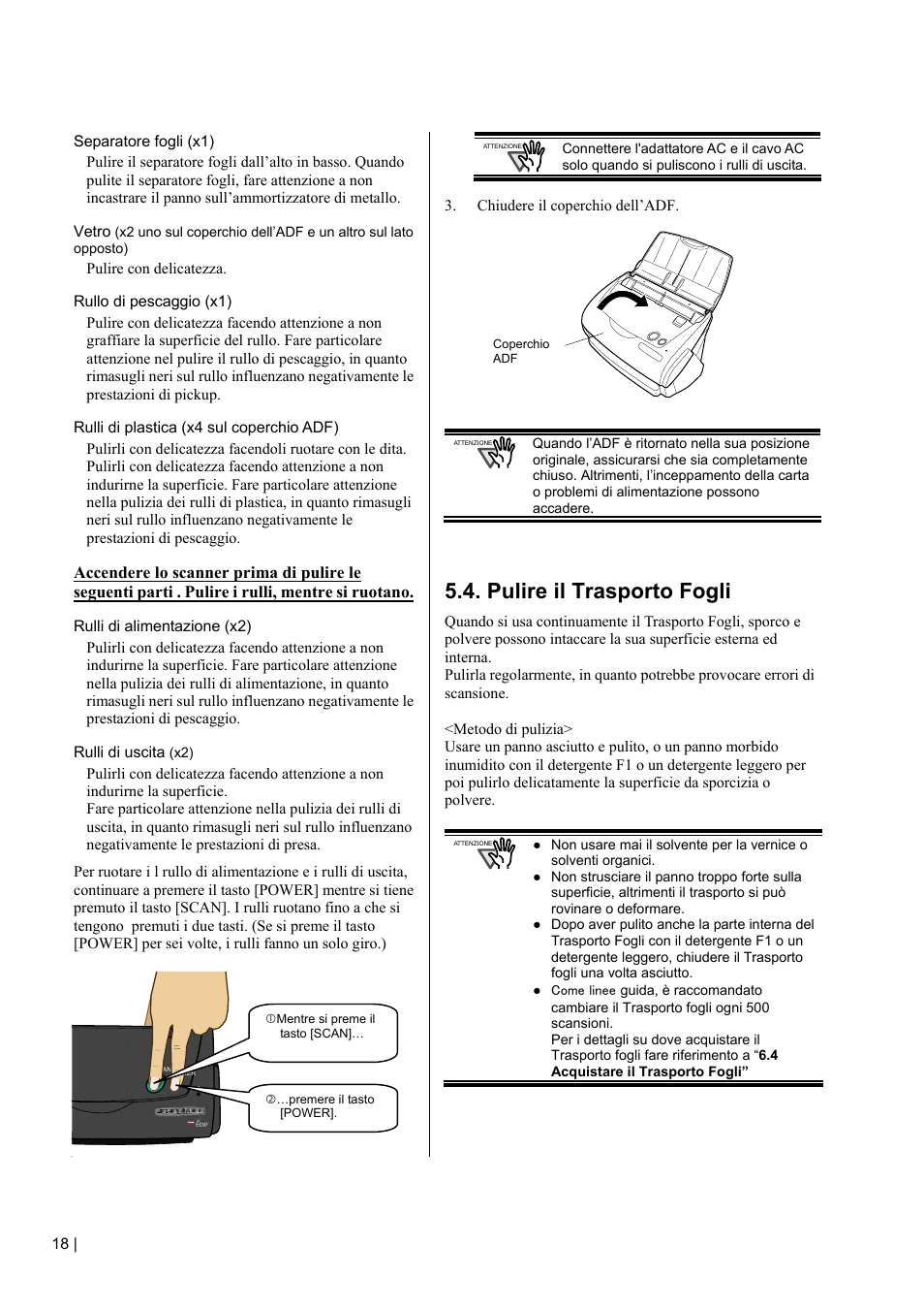 Pulire il trasporto fogli | FUJITSU fi-5110EOX2 User Manual | Page 98 / 130