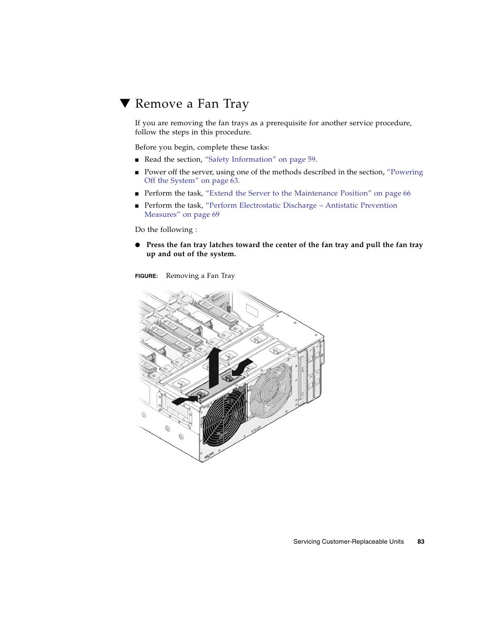 Remove a fan tray | FUJITSU SPARC T5440 User Manual | Page 109 / 214