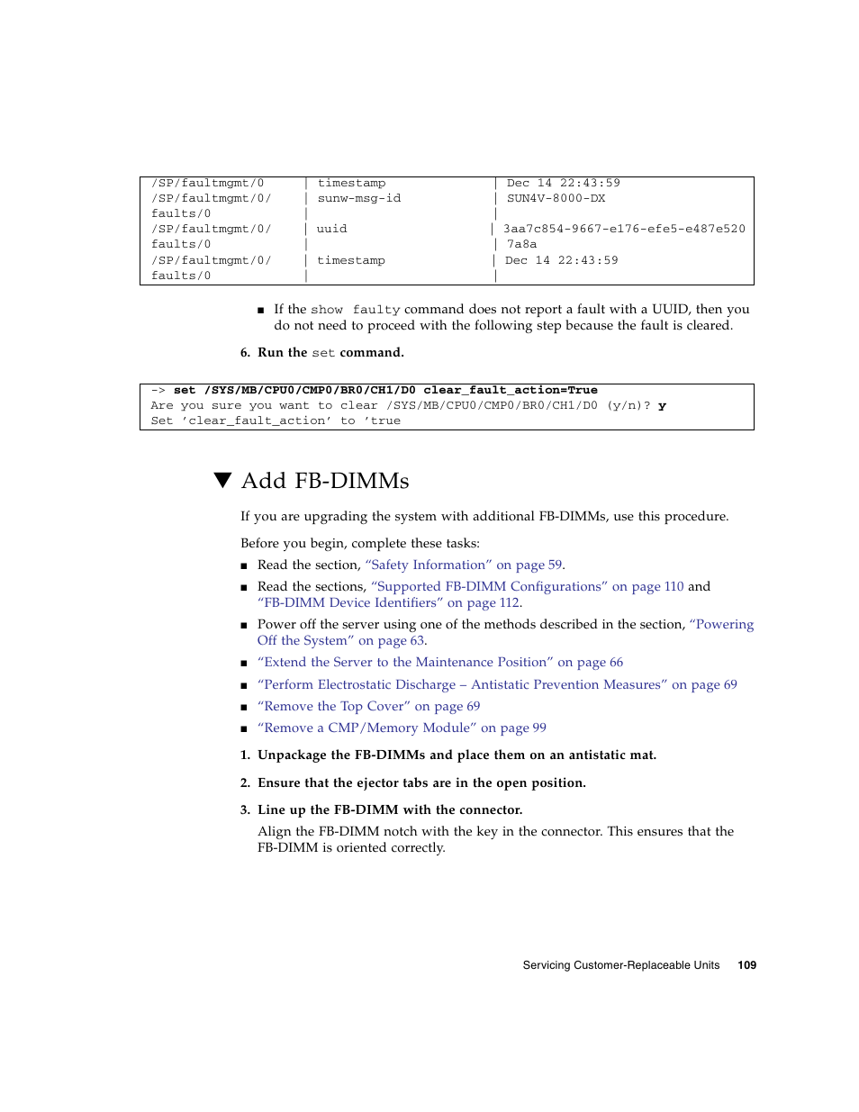 Add fb-dimms | FUJITSU SPARC T5440 User Manual | Page 135 / 214