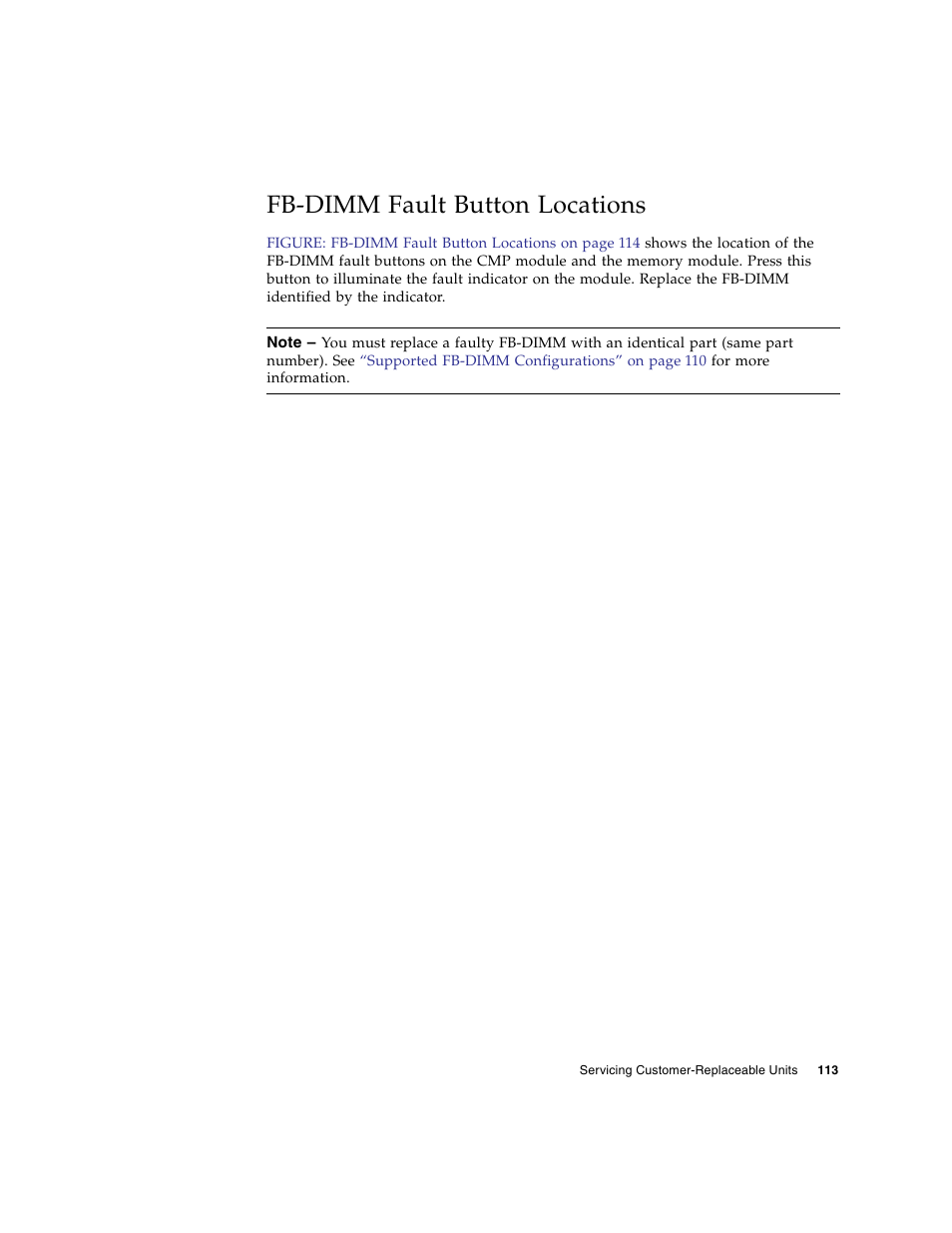 Fb-dimm fault button locations, Fb-dimm fault button locations” on | FUJITSU SPARC T5440 User Manual | Page 139 / 214