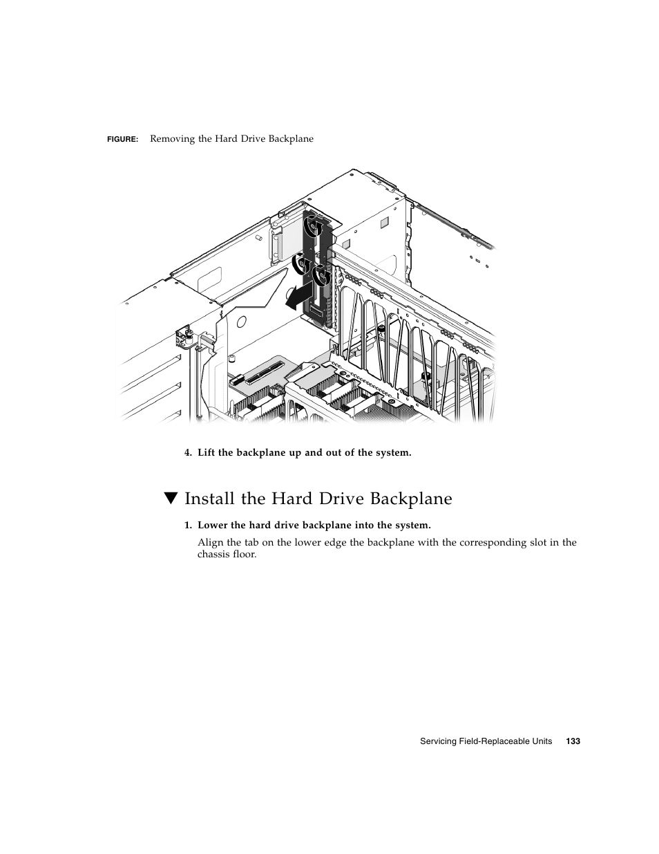 Install the hard drive backplane | FUJITSU SPARC T5440 User Manual | Page 159 / 214