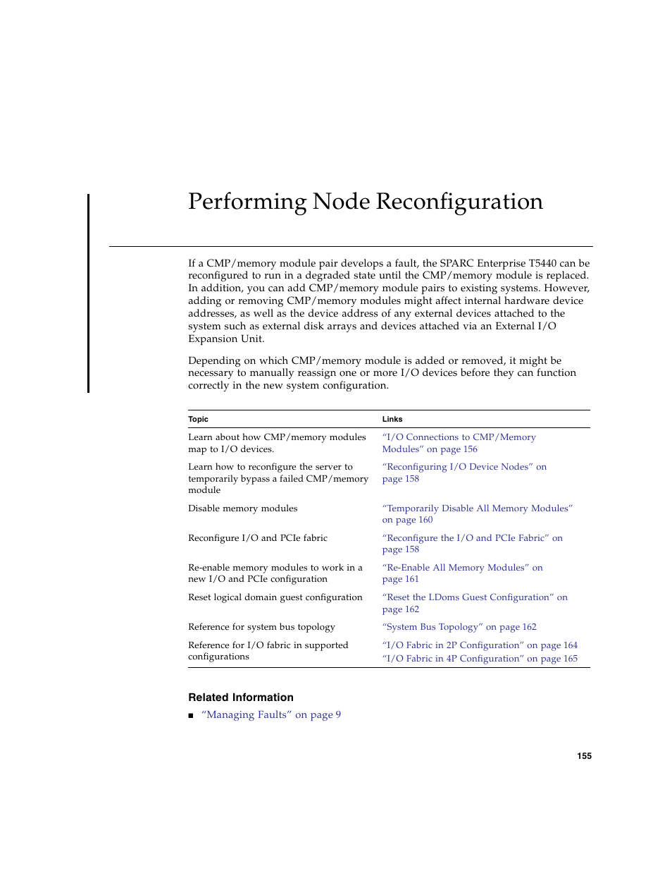 Performing node reconfiguration, Related information | FUJITSU SPARC T5440 User Manual | Page 181 / 214