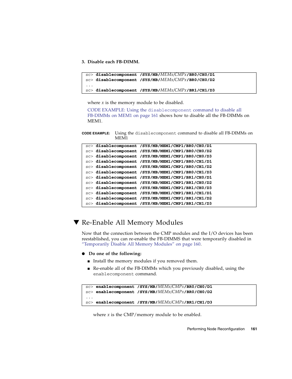 Re-enable all memory modules | FUJITSU SPARC T5440 User Manual | Page 187 / 214
