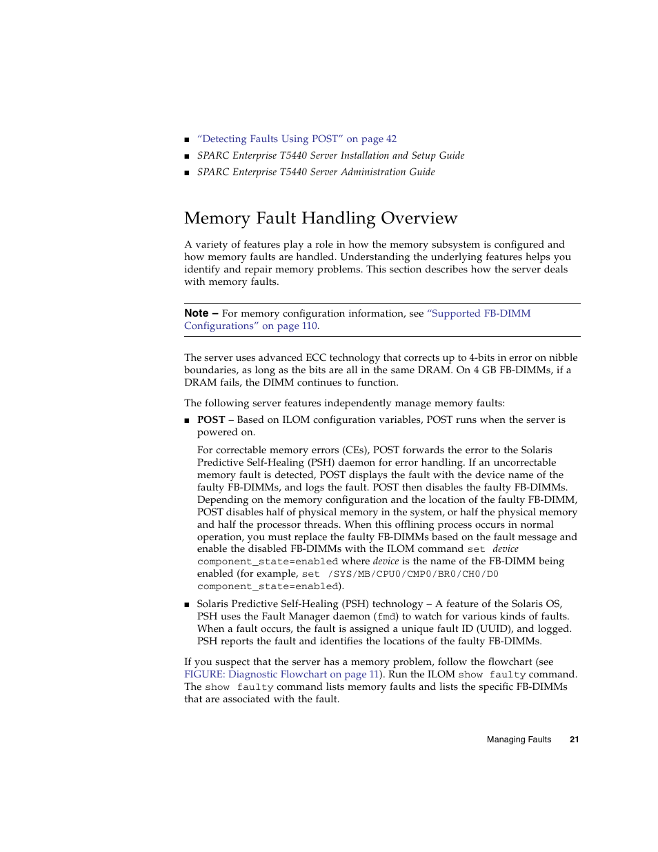 Memory fault handling overview | FUJITSU SPARC T5440 User Manual | Page 47 / 214