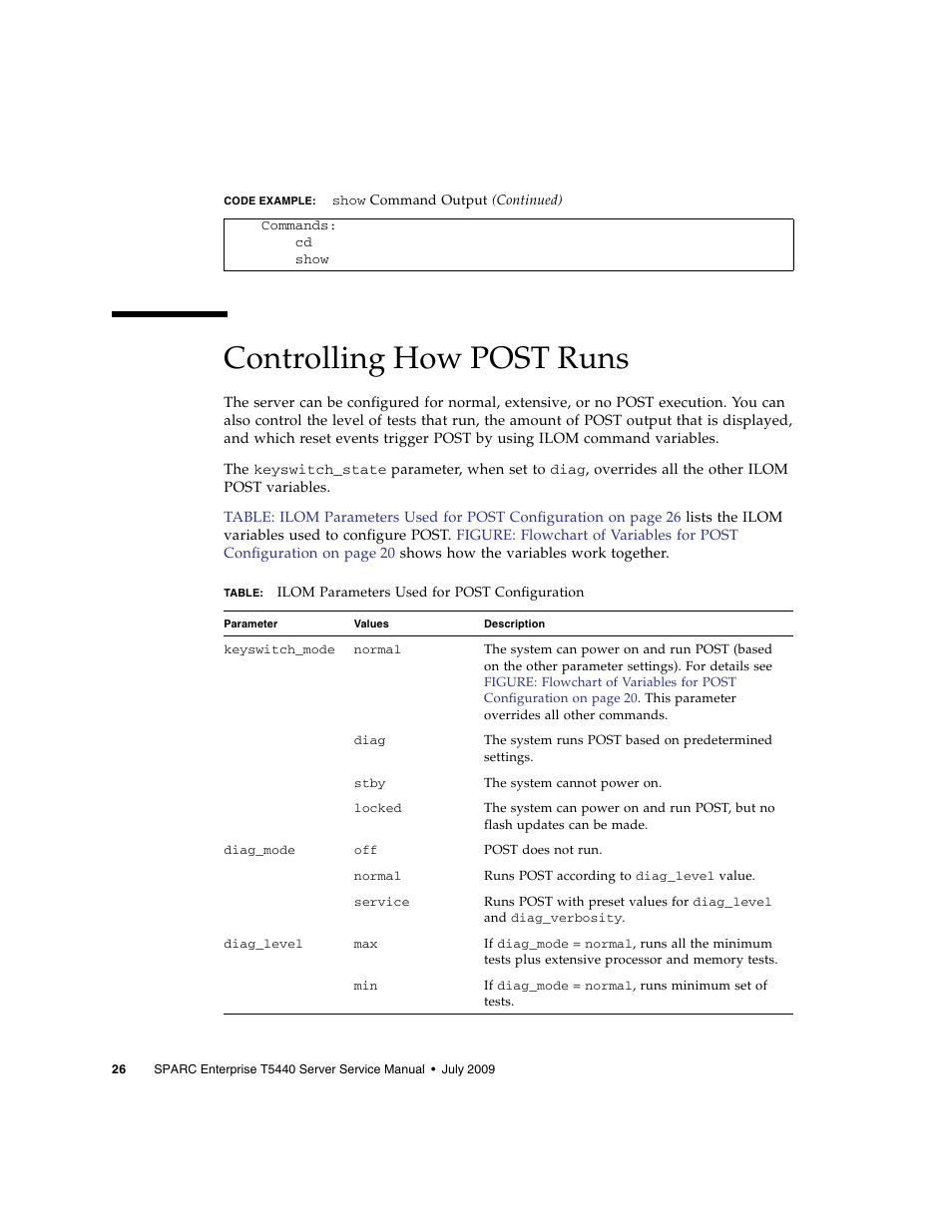 Controlling how post runs | FUJITSU SPARC T5440 User Manual | Page 52 / 214