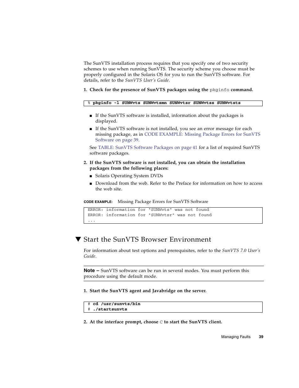 Start the sunvts browser environment | FUJITSU SPARC T5440 User Manual | Page 65 / 214
