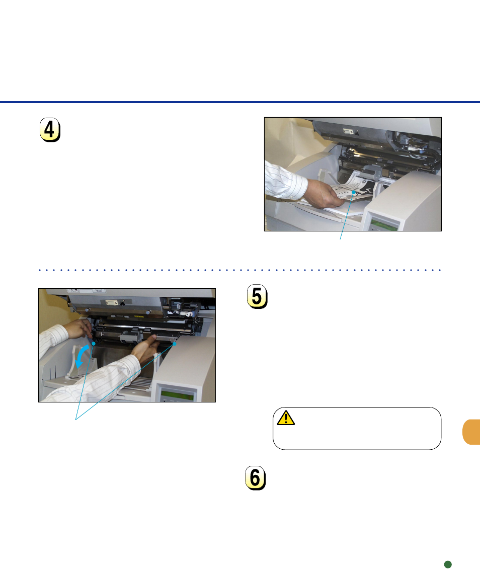 Close the upper transport unit, Jammed paper adf release levers | FUJITSU M4099D User Manual | Page 54 / 69