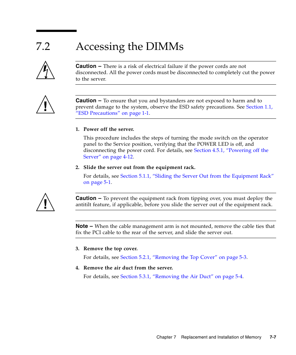 2 accessing the dimms, Accessing the dimms | FUJITSU M3000 User Manual | Page 111 / 198