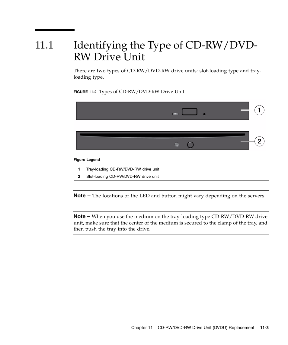 1 identifying the type of cd-rw/dvd- rw drive unit, Identifying the type of cd-rw/dvd-rw drive unit | FUJITSU M3000 User Manual | Page 137 / 198
