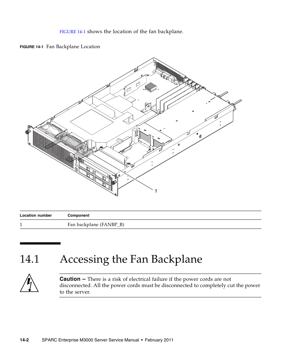1 accessing the fan backplane, Accessing the fan backplane | FUJITSU M3000 User Manual | Page 154 / 198