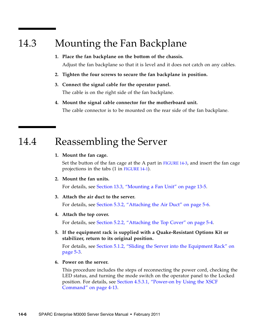 3 mounting the fan backplane, 4 reassembling the server, Mounting the fan backplane | Reassembling the server | FUJITSU M3000 User Manual | Page 158 / 198