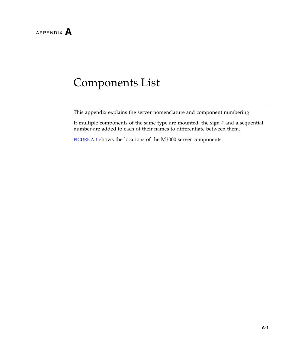 Components list, A. components list | FUJITSU M3000 User Manual | Page 167 / 198