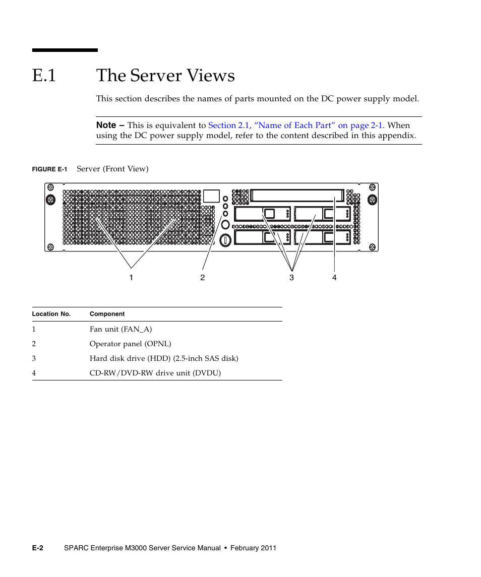 E.1 the server views, The server views | FUJITSU M3000 User Manual | Page 190 / 198