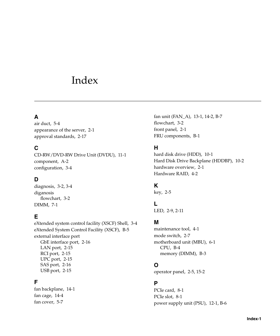 Index, Index–1 | FUJITSU M3000 User Manual | Page 197 / 198