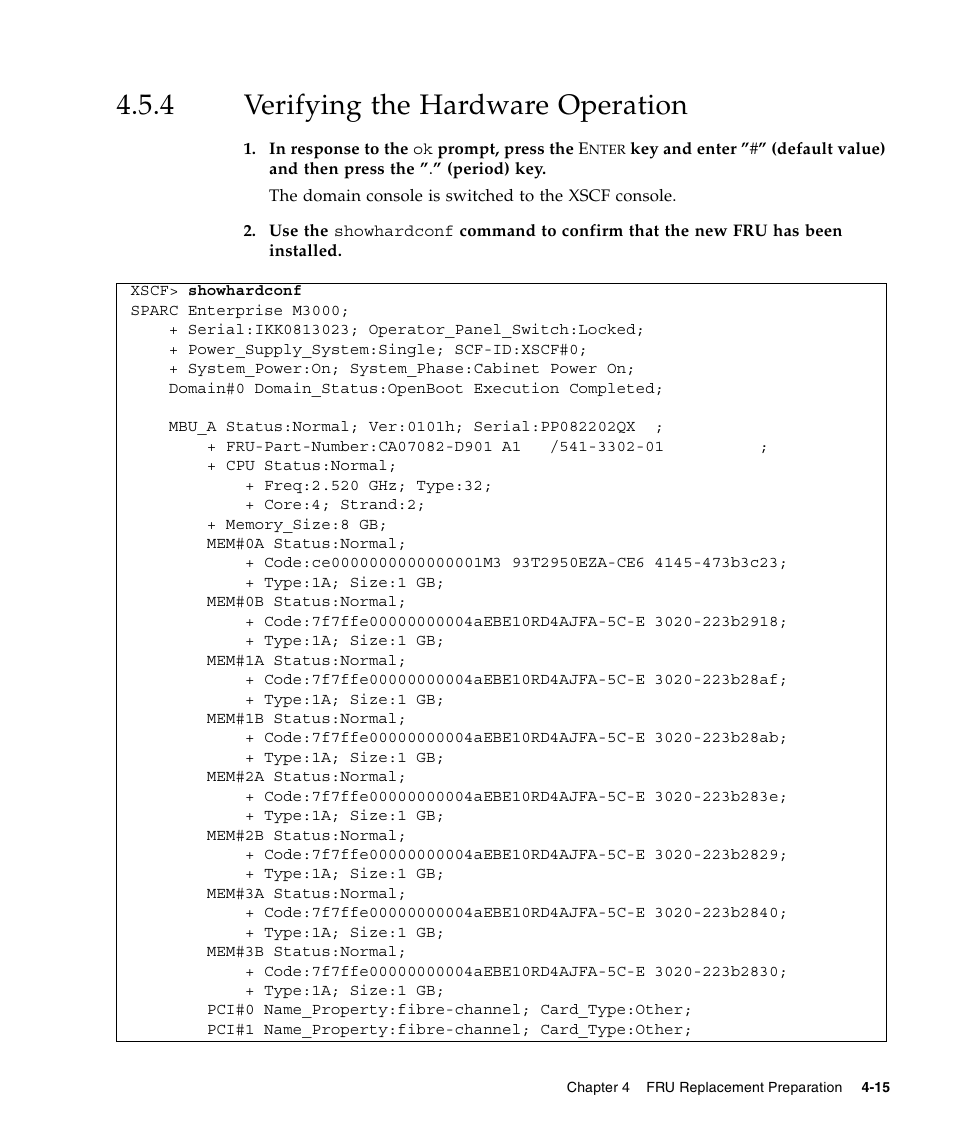 4 verifying the hardware operation, Verifying the hardware operation | FUJITSU M3000 User Manual | Page 83 / 198