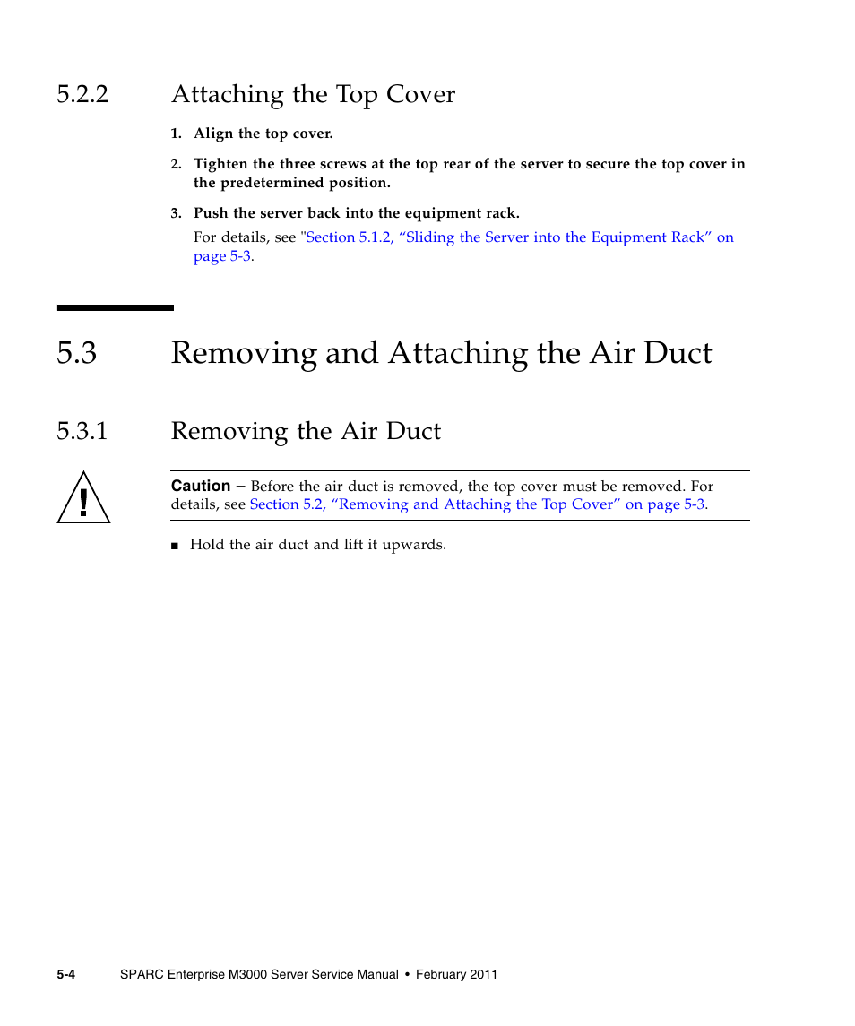 2 attaching the top cover, 3 removing and attaching the air duct, 1 removing the air duct | Attaching the top cover, Removing and attaching the air duct, Removing the air duct | FUJITSU M3000 User Manual | Page 90 / 198