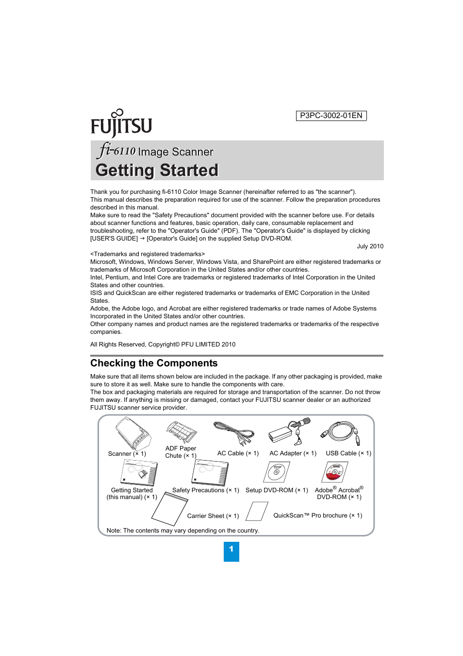 FUJITSU Image Scanner fi-6110 User Manual | 8 pages