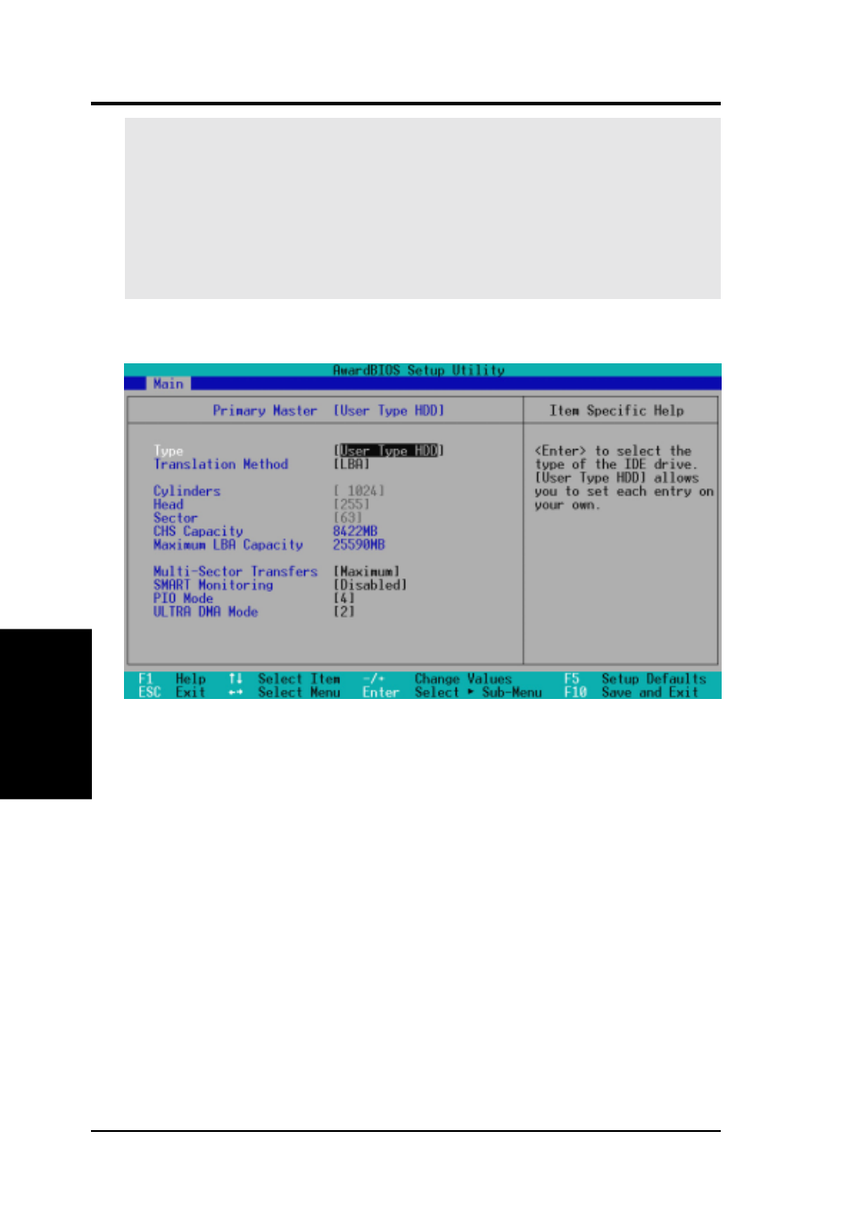 Bios setup | FUJITSU D1241 User Manual | Page 48 / 73