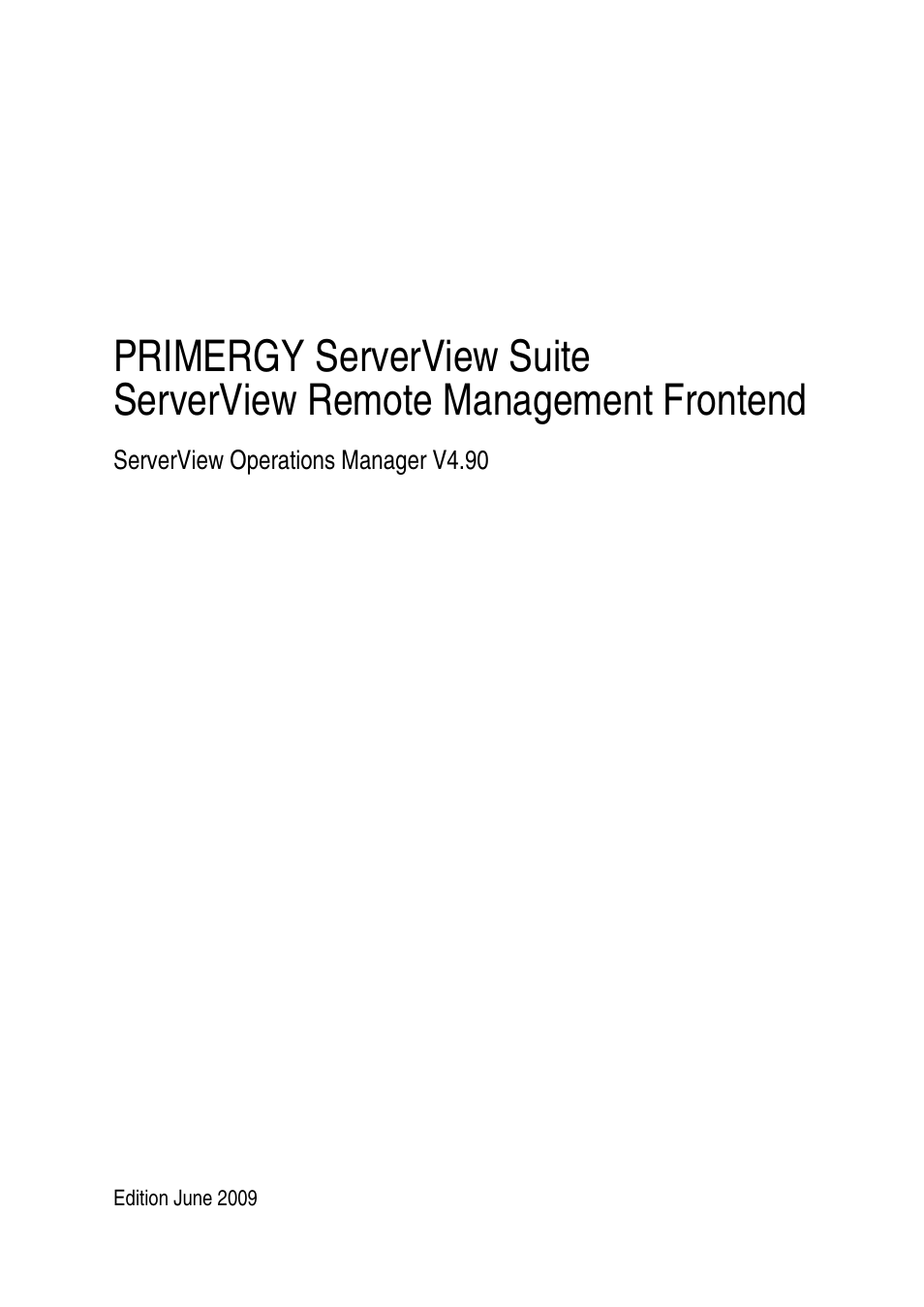 FUJITSU Primergy ServerView Suite ServerView Remote Management Frontend V4.90 User Manual | 62 pages
