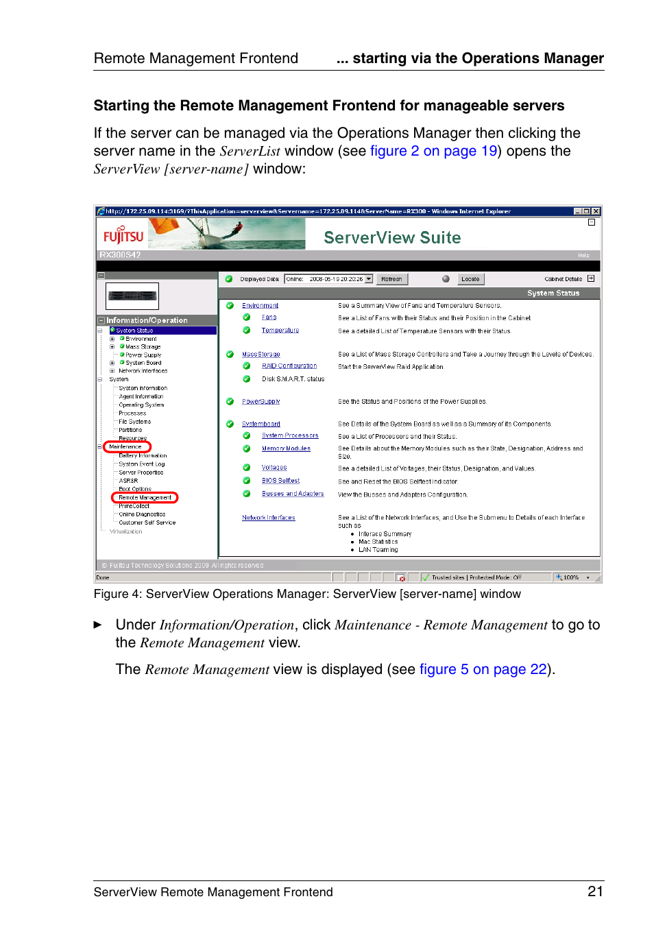 FUJITSU Primergy ServerView Suite ServerView Remote Management Frontend V4.90 User Manual | Page 21 / 62
