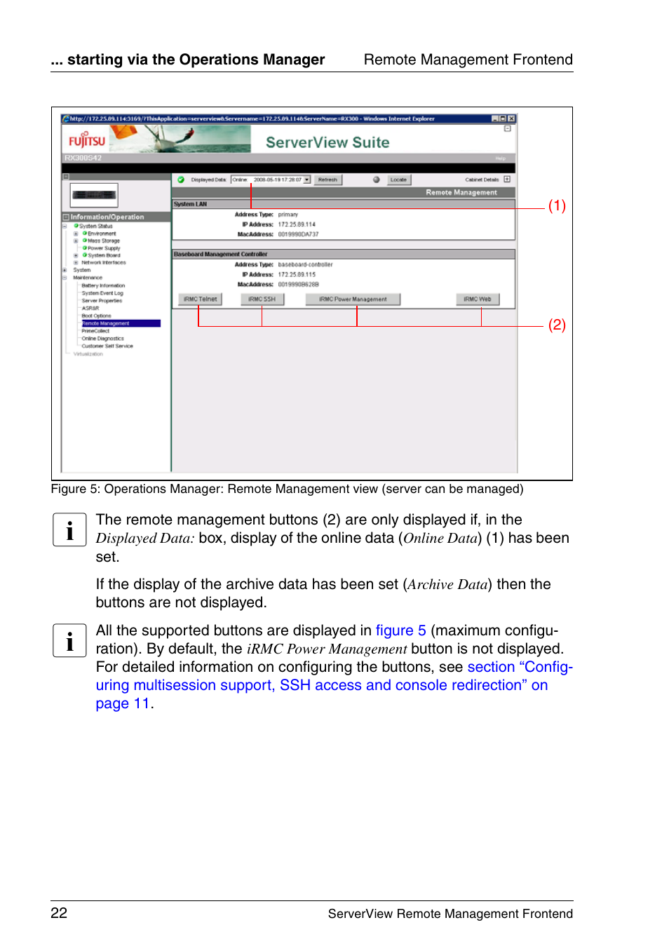 FUJITSU Primergy ServerView Suite ServerView Remote Management Frontend V4.90 User Manual | Page 22 / 62