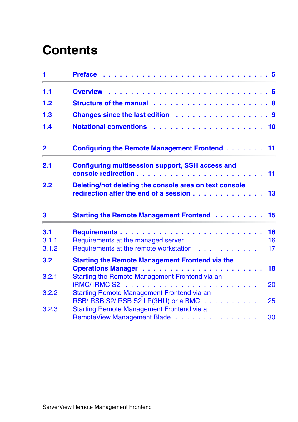 FUJITSU Primergy ServerView Suite ServerView Remote Management Frontend V4.90 User Manual | Page 3 / 62
