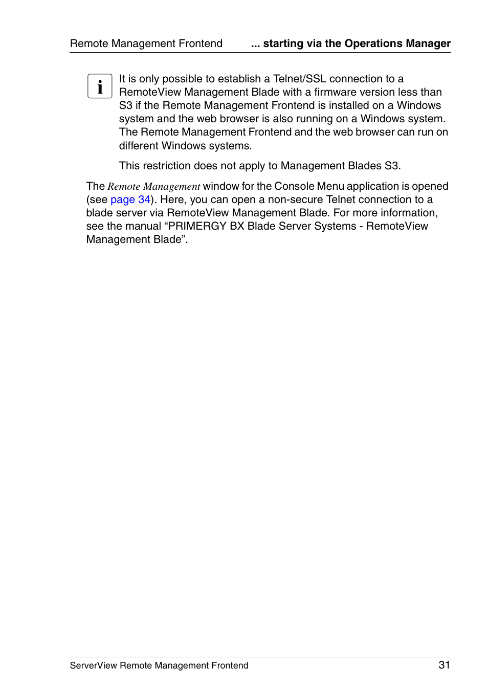 FUJITSU Primergy ServerView Suite ServerView Remote Management Frontend V4.90 User Manual | Page 31 / 62