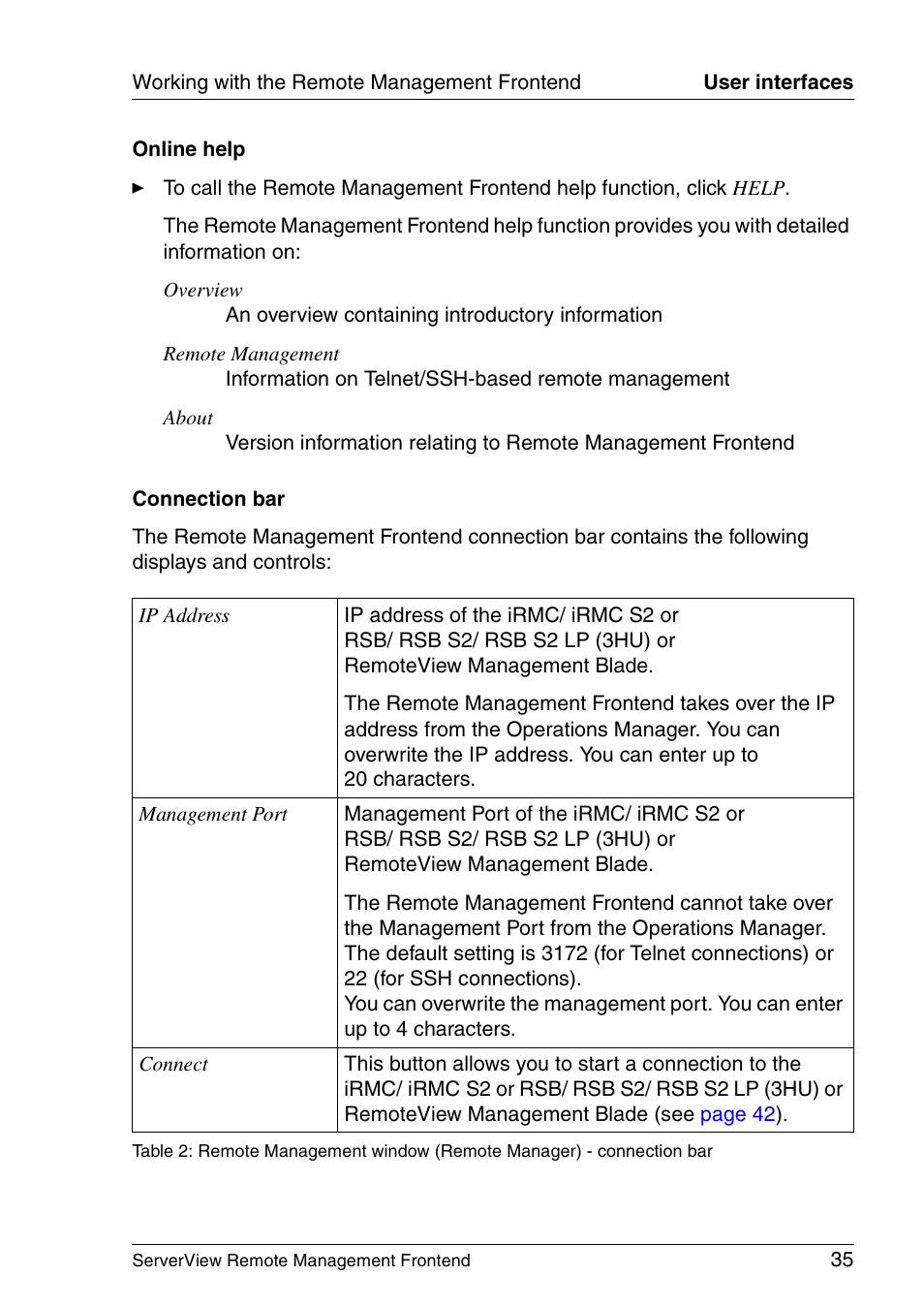 FUJITSU Primergy ServerView Suite ServerView Remote Management Frontend V4.90 User Manual | Page 35 / 62