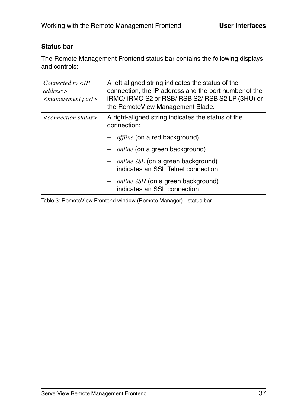 FUJITSU Primergy ServerView Suite ServerView Remote Management Frontend V4.90 User Manual | Page 37 / 62