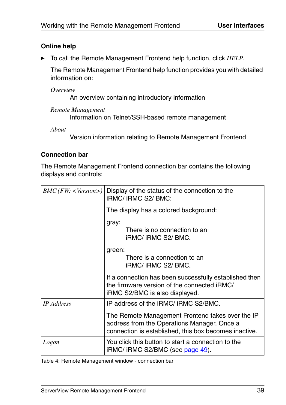 FUJITSU Primergy ServerView Suite ServerView Remote Management Frontend V4.90 User Manual | Page 39 / 62