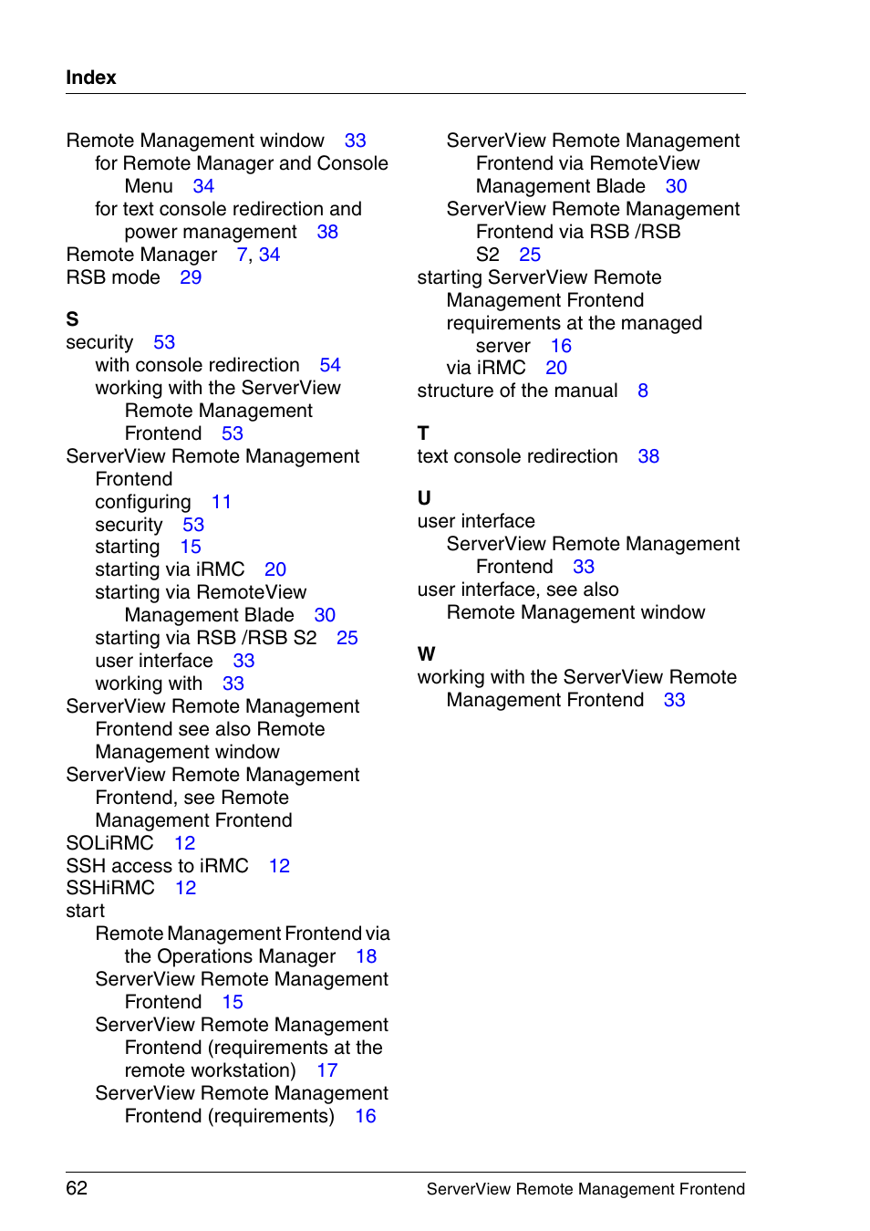 FUJITSU Primergy ServerView Suite ServerView Remote Management Frontend V4.90 User Manual | Page 62 / 62